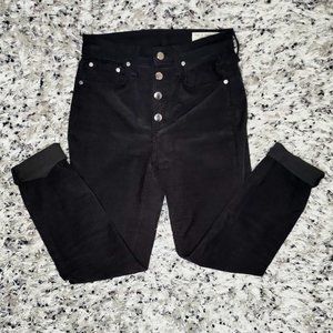 Rag and Bone Black Corduroy High Rise Button-Up Pants